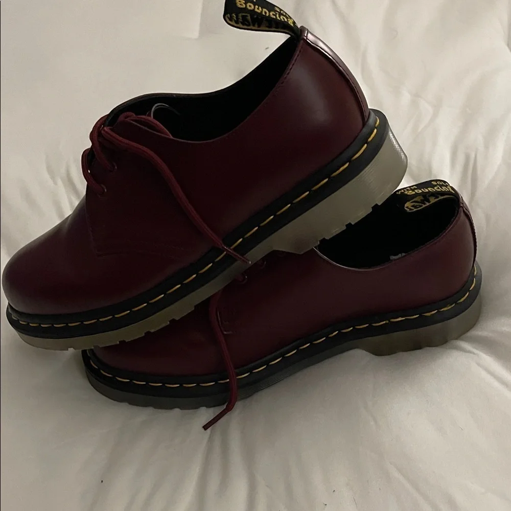 Dr. Martens 1461 Iced Smooth Leather Oxfords in Cherry Red
